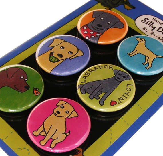 silly dog magnets on etsy