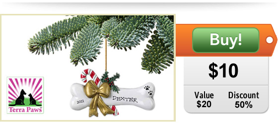 half off personalized christmas ornament for dogs