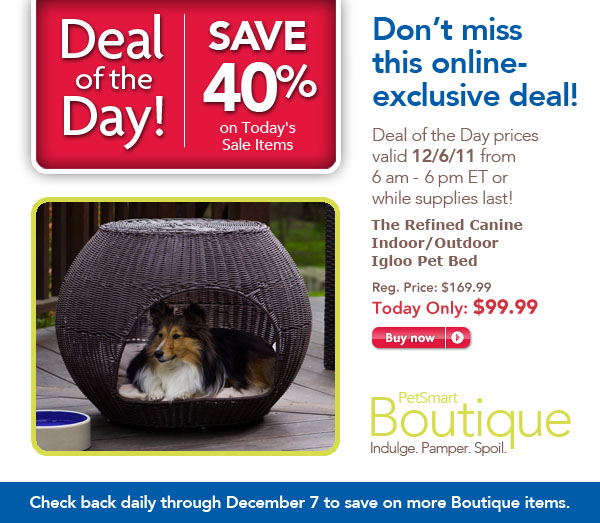 40% Off The Refined Canine indoor/outdoor Poly Rattan Igloo Pet Bed