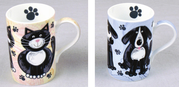 cute cat and dog mug sets