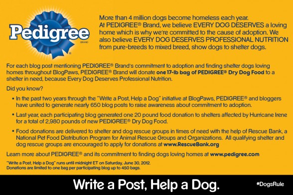 Pedigree Write a Post, Help a Dog Postcard