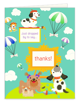free thank you note cards with dog designs