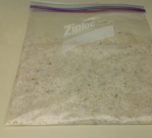brown rice in ziploc bag