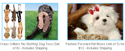 Crazy Critters dog toys and pet bows