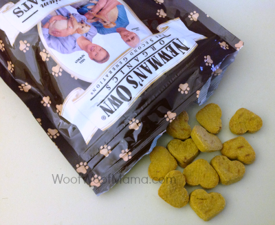 bag of newmans own organics heart cookies dog treats