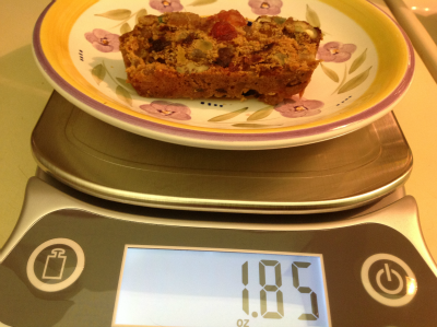 measuring fruitcake