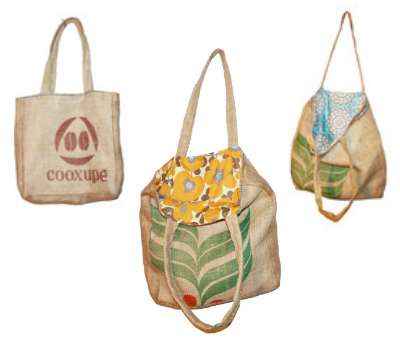 recycled burlap tote bags