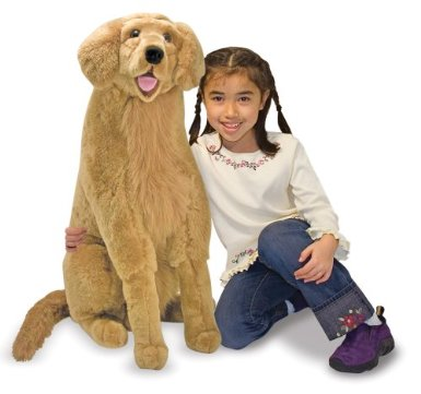 life-size golden retriever dog toy