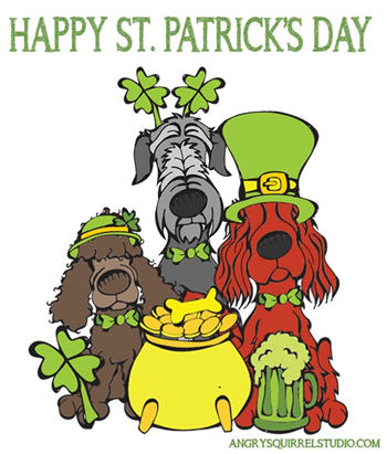 st patricks day dogs, free kid's printable coloring sheet 