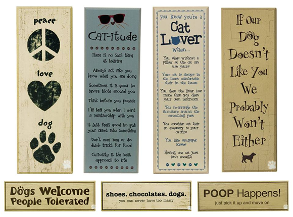wood signs for dog and cat lovers