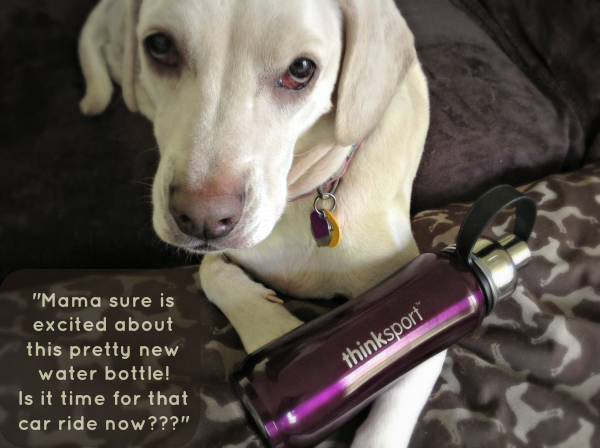 Daisy with my thinksport purple water bottle