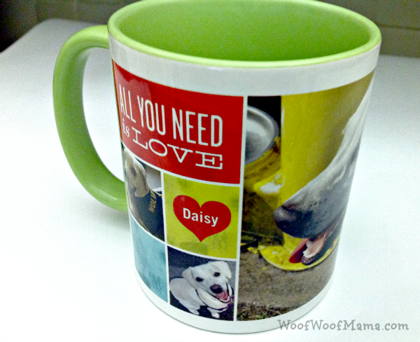 love dog mug green