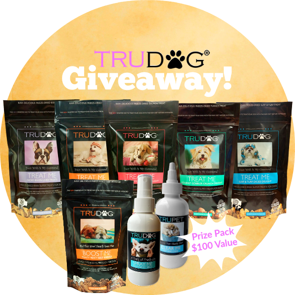 WIN a TruDog Prize Pack with treats, dental spray and more for your lucky dog!
