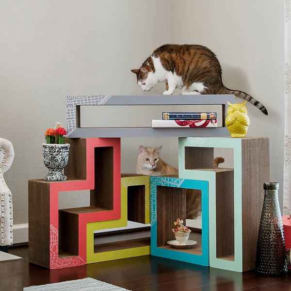 Colorful modular cat lounge