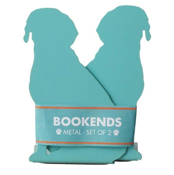 aqua blue dog bookends