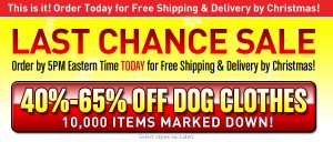Last Chance sale for dog clothes