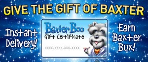 Instant Delivery on BaxterBoo Gift Certificates for Dog Lovers!