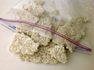 bag of frozen rice treats