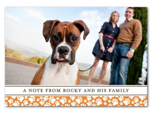 thank you note from dog and family