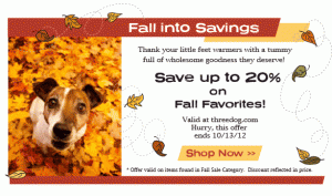 three dog bakery dog treats on sale for fall