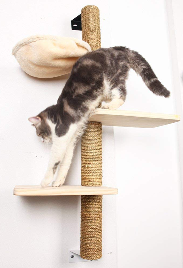 3Pcs Wall Mounted Scratcher Cat Scratch Post Sisal Scratching Posts Kitten Shelving Perches Kitty Climbing Shelves Cat Steps & Stairs