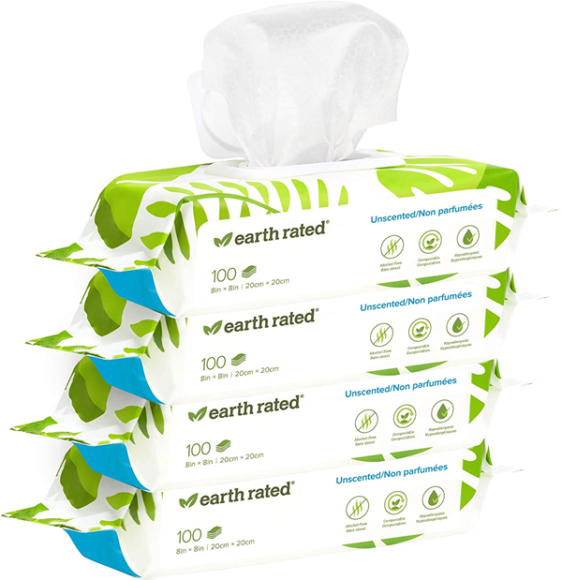 OFF Unscented or Lavender Earth Rated Dog Wipes for Paws, Body and Butt Woof Woof Mama